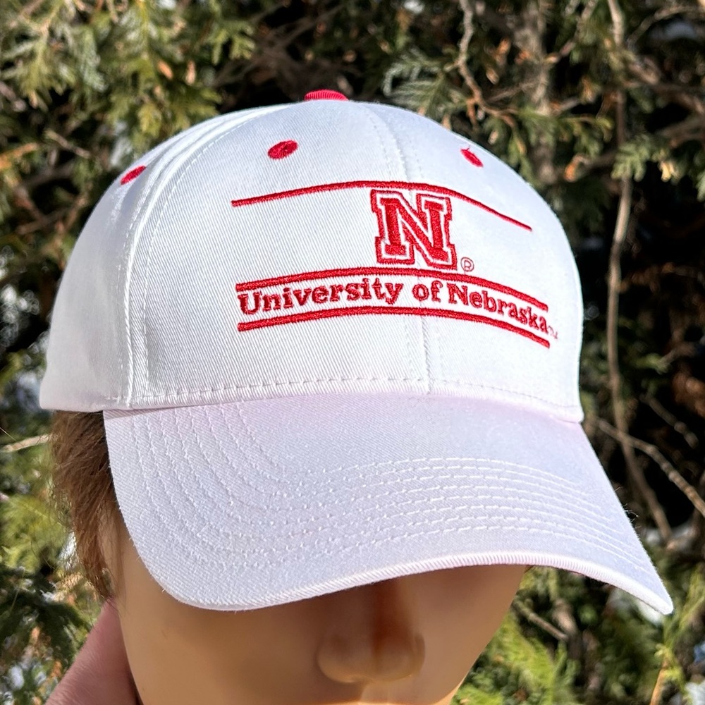 Vintage 90s University Nebraska Huskers The Game Split Bar snapback hat cap NCAA